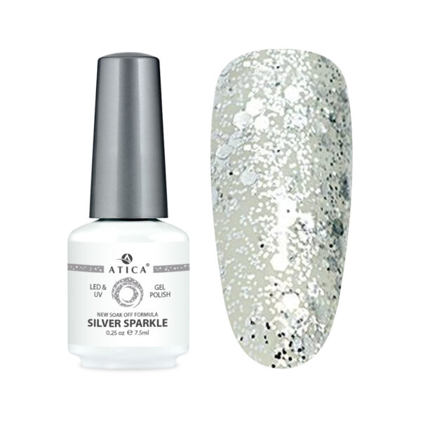 GPM119 Gel polish Silver Sparkle