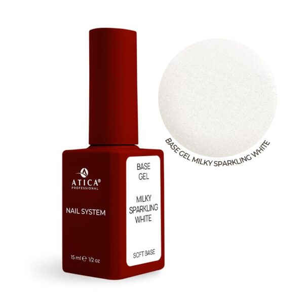 Base Gel Milk Sparkling White (soak off)15ml with shimmer